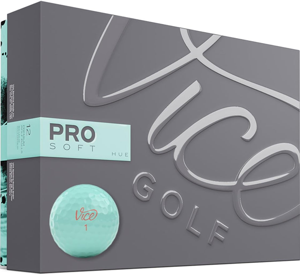 Vice Golf Pro Soft Blue Light ball front view showing a refined urethane cover for spin