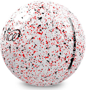 Vice Golf Pro Soft Drip Red in motion illustrates consistent flight and control.