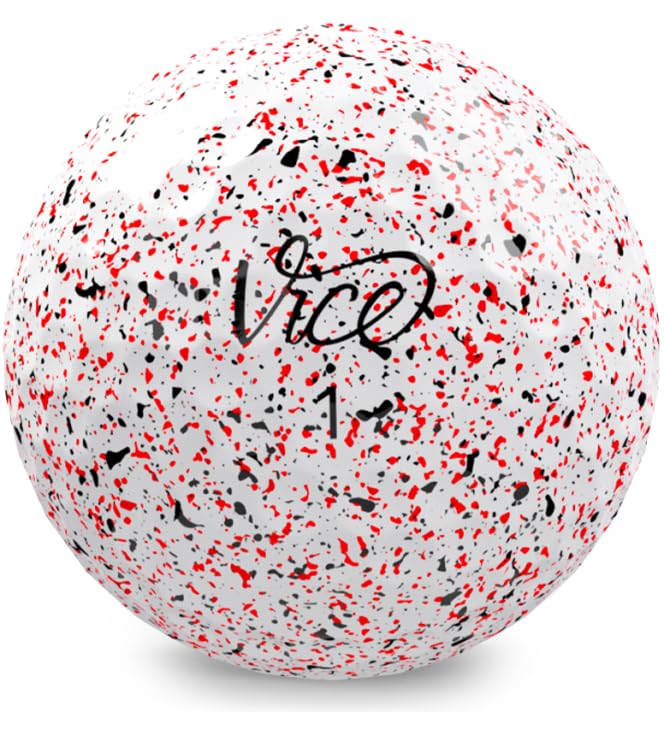 Vice Golf Pro Soft Drip Red pattern detail highlights DRIP color for high-visibility.