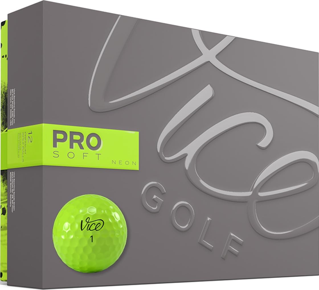 Vice Golf Pro Soft Lime ball front view showing vivid lime color and spin potential.