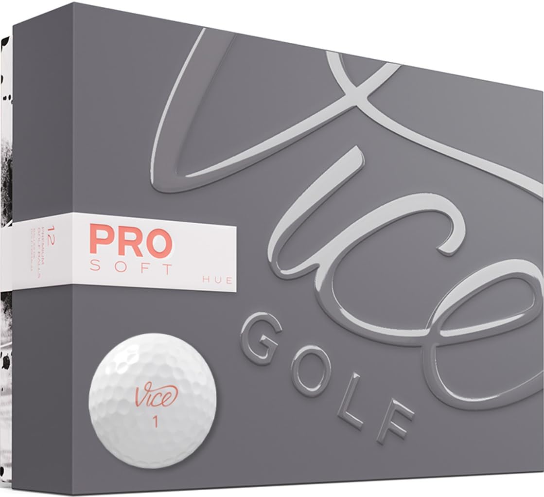 Vice Golf Pro Soft Living Coral ball front view highlighting soft feel for short game control