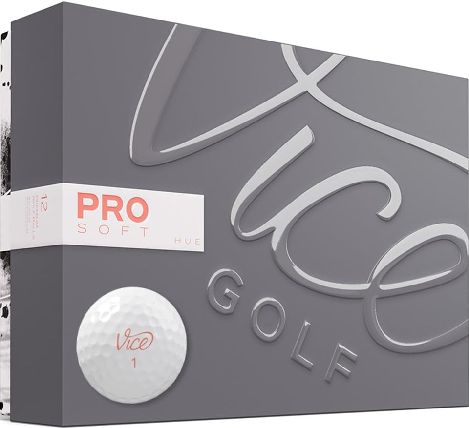 Vice Golf Pro Soft Living Coral ball front view highlighting soft feel for short game control
