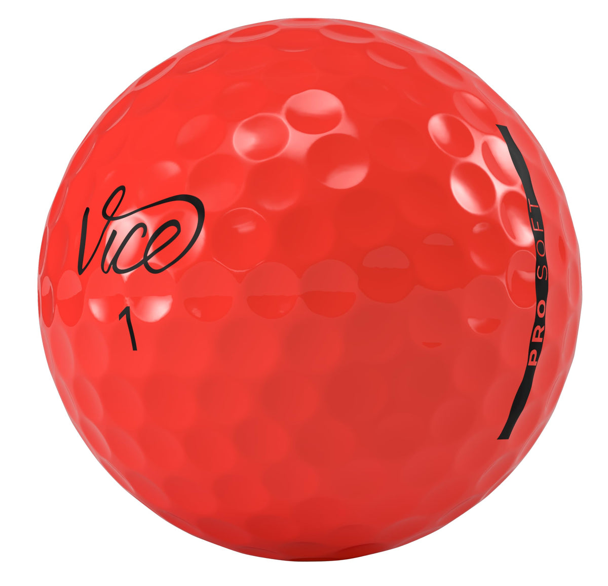 Vice Golf Pro Soft low-compression feel close-up suggests extra-soft, responsive performance.