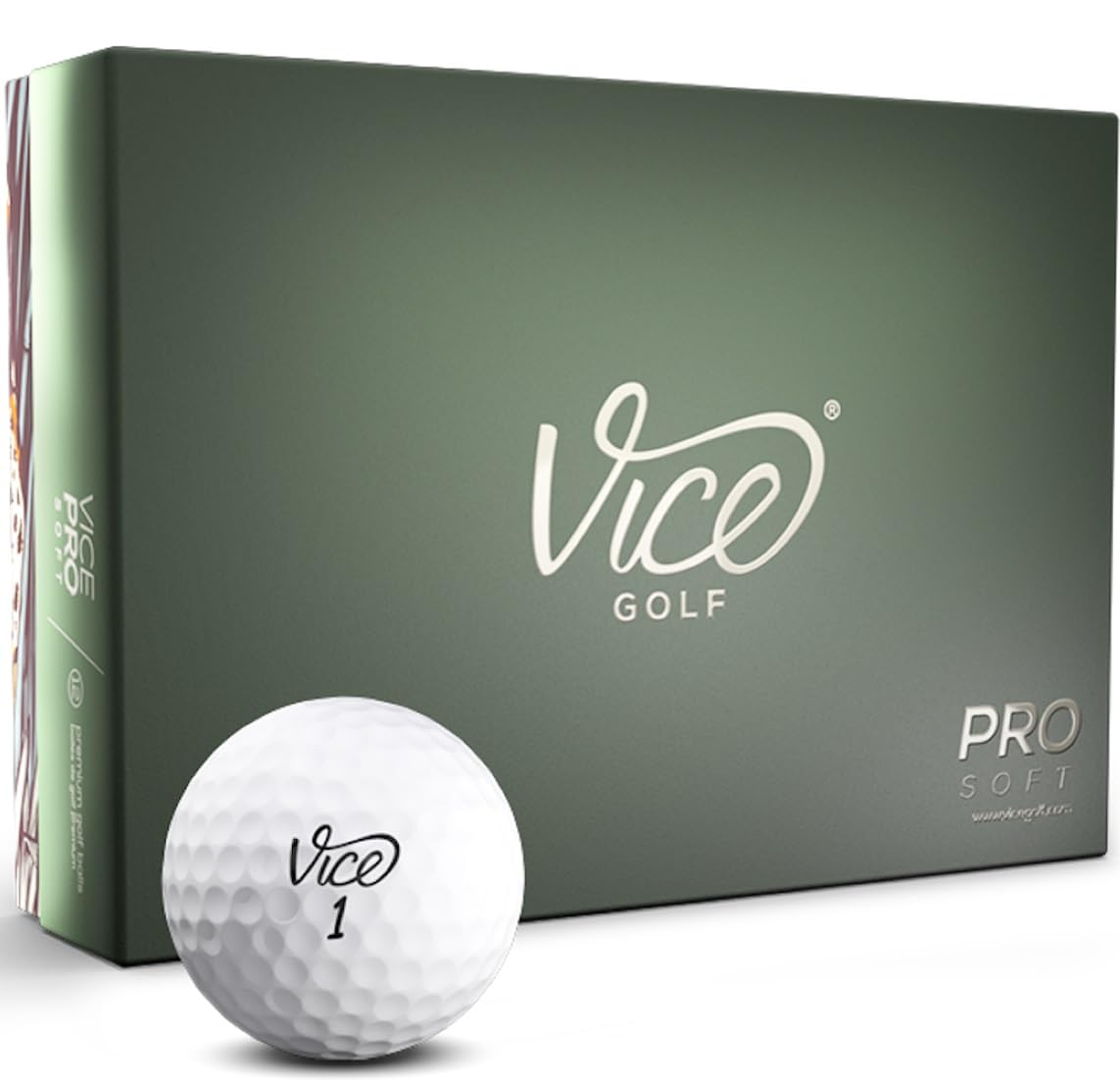 Vice Golf Pro Soft matte finish enhances visibility and tracking during flight.