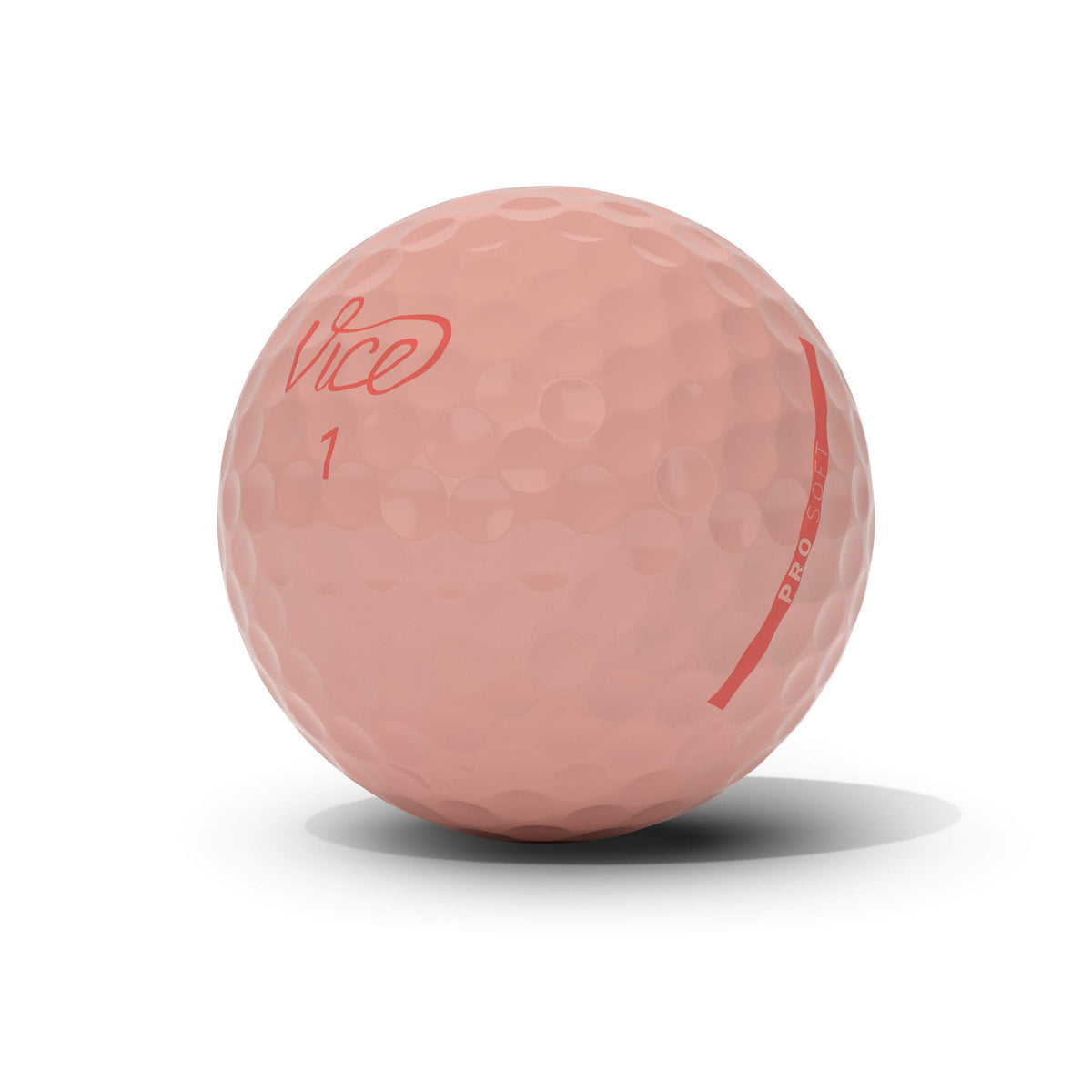 Vice Golf Pro Soft Peach Parfait packaging highlights the 3-piece urethane design