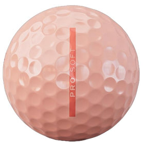 Vice Golf Pro Soft Peach Parfait ball in play highlighting visibility and alignment aid