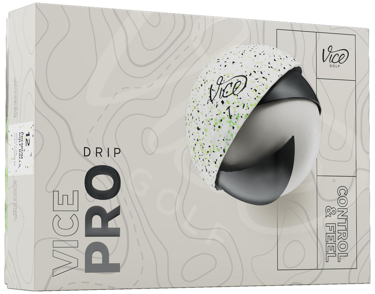 Vice Golf Vice Pro 2025 Lime Drip front view enhances on-course visibility and style.