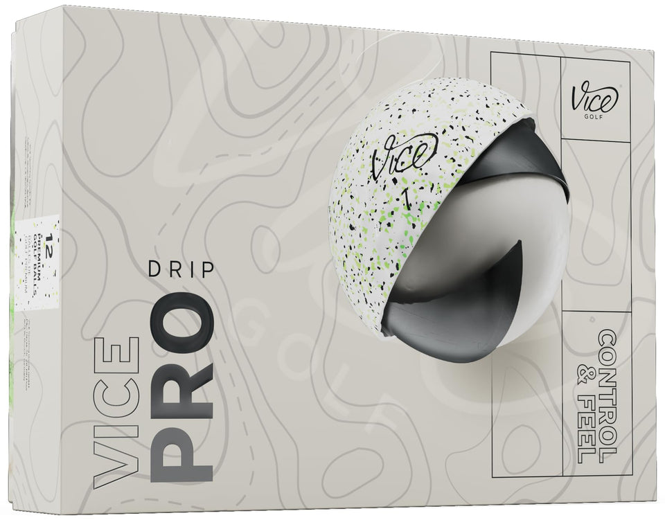 Vice Golf Vice Pro 2025 Lime Drip front view enhances on-course visibility and style.