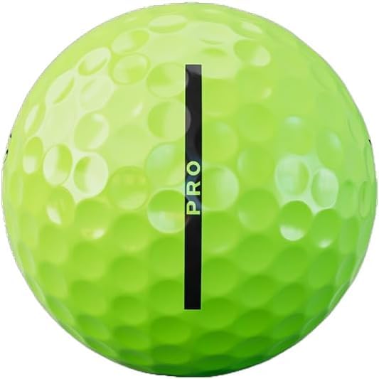 Neon lime ball on tee improves visibility and distance potential