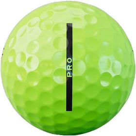 Neon lime ball on tee improves visibility and distance potential