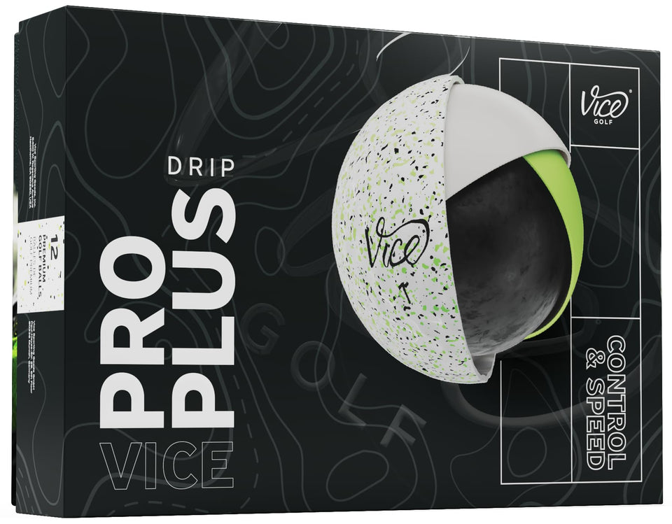 Vice Pro Plus 2025 lime-black drip ball cover, premium feel for precision.