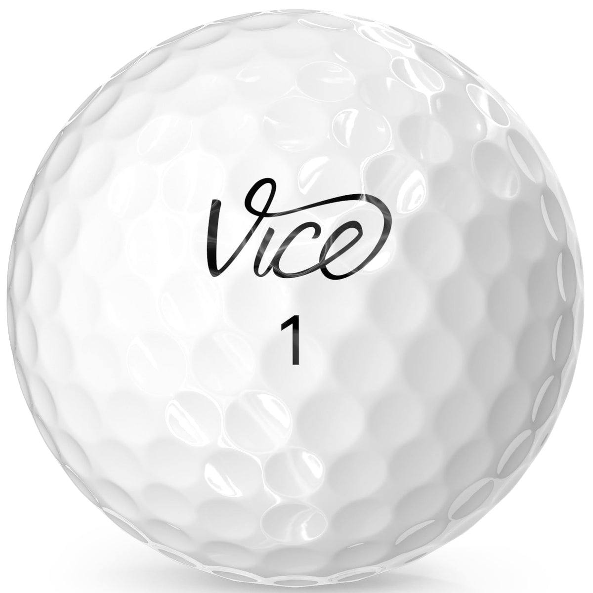 Vice Pro Plus ball dimple detail shows construction for efficient energy transfer.