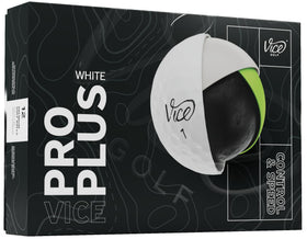 Vice Pro Plus front view ball with white finish for precise shots.