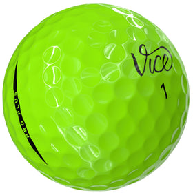 Vice Pro Plus Lime ball 336-dimple pattern supports consistent flight at high speeds