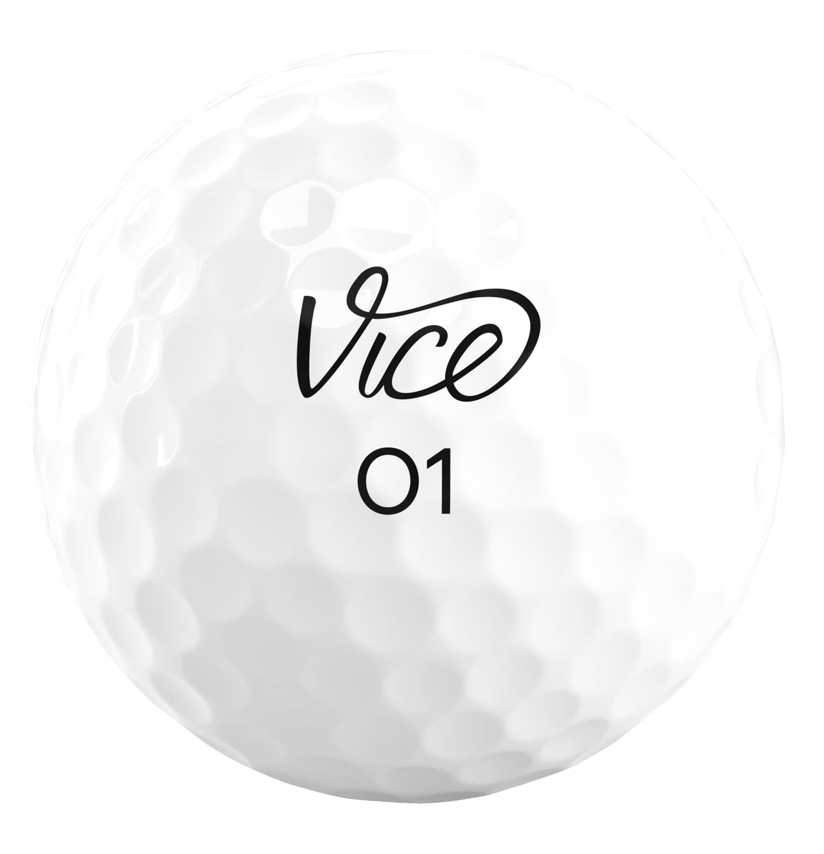 Close-up of the 344-dimple pattern on VICE Pro Zero for stable flight.