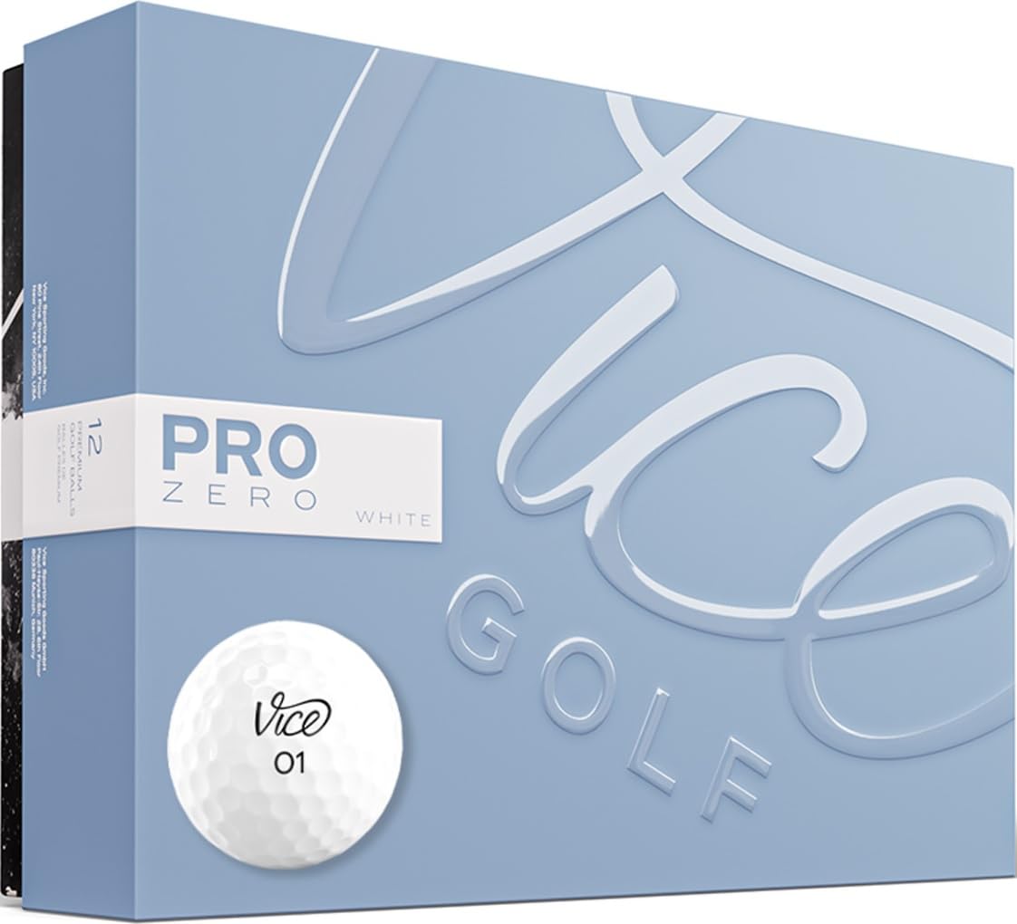 Vice Golf VICE Pro Zero balls in a display pack for premium distance.