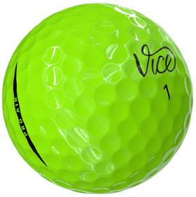 Vice Pro Air 2025 Lime dimple-pattern closeup shows optimized trajectory.
