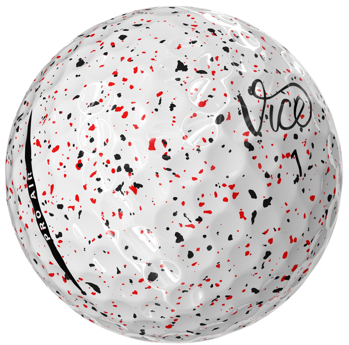 Vice Pro Air alignment aid on ball helps visual target alignment on tee.