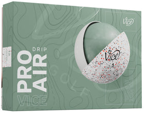 Vice Pro Air ball red drip front view highlighting distance potential with low spin.