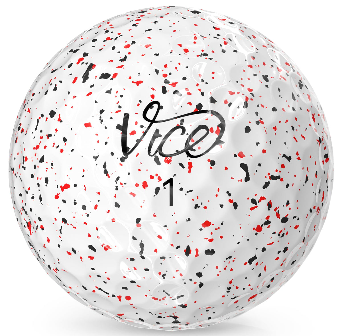 Vice Pro Air ball close-up of three-layer design for durable on-course performance.