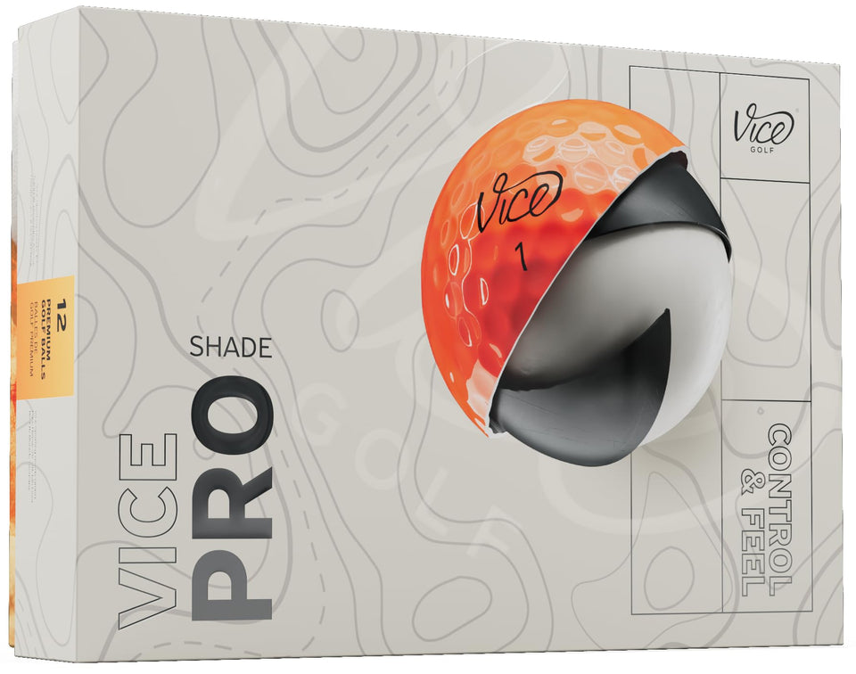 Vice Pro Ball 2025 red-orange close-up, urethane cover for greenside feel.