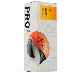 Vice Pro Ball 2025 red-orange close-up shows dimple pattern for improved flight and roll.