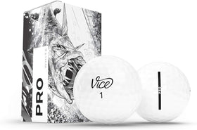 Vice Golf Pro ball in flight close-up showing balanced performance.
