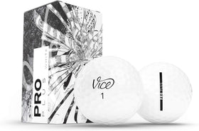 Vice Golf Pro Plus ball in hand illustrating distance potential and feel.