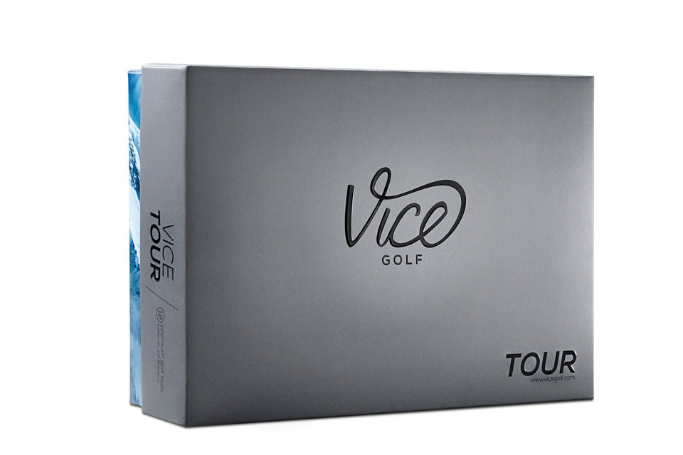 Vice Tour white golf balls pack shot highlights budget-friendly performance and consistency.