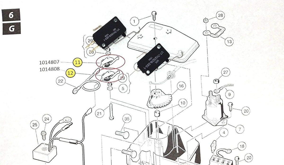 Viefow 1014808 2-pronged switch for quick, durable Club Car repairs.