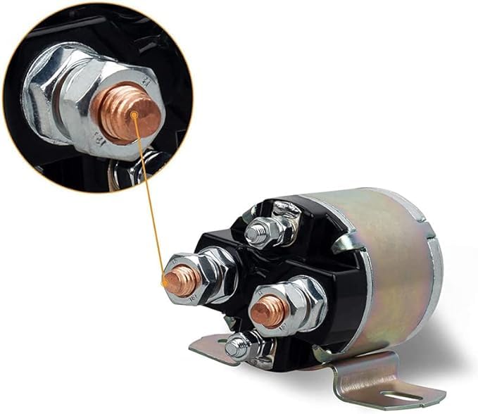 Viefow 12V solenoid for Yamaha G-series, side view shows wiring connections for quick install