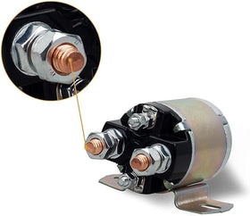 Viefow 12V solenoid for Yamaha G-series, side view shows wiring connections for quick install