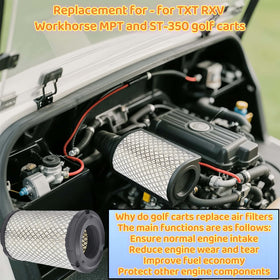Viefow RXV/Precedent gas cart filter guards intake against dust.