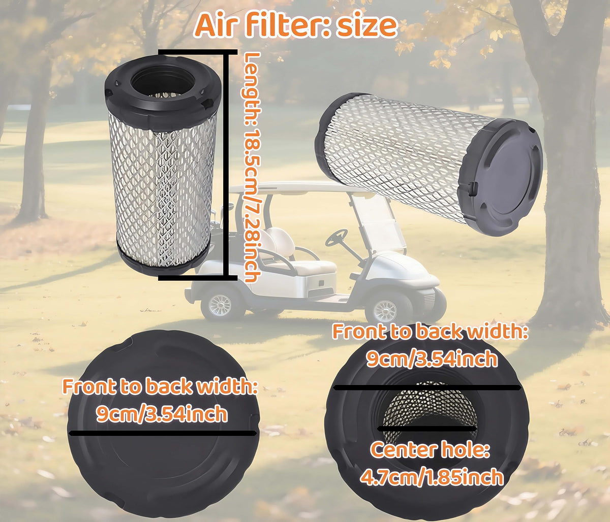 Viefow 2-pack golf cart air filter offers convenient replacements.