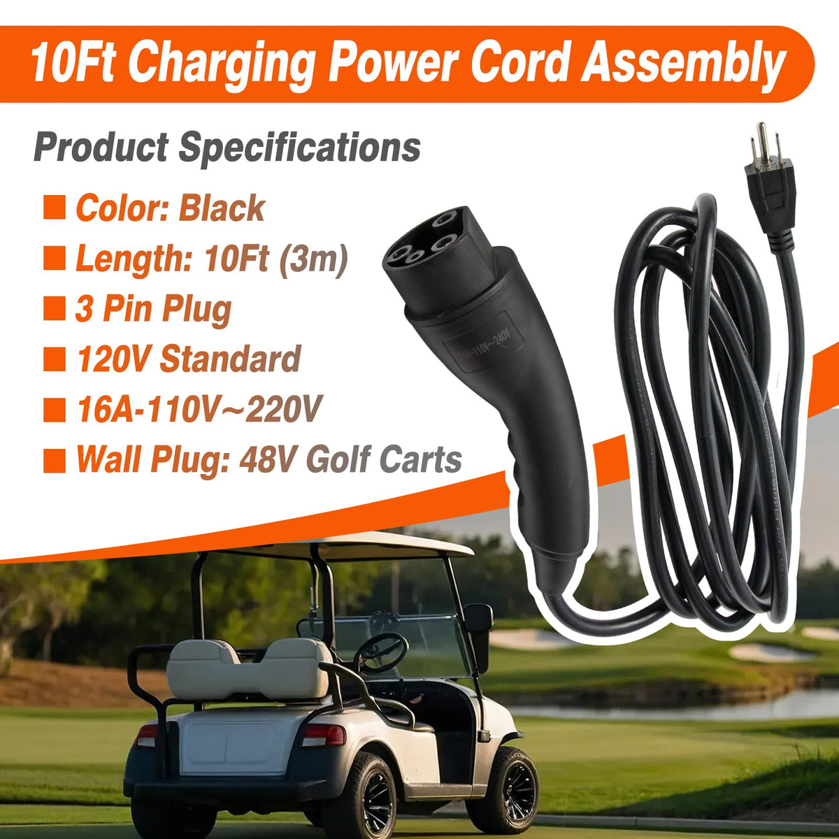 Vierzweites cord compatibility guide for Evolution golf carts illustrated.
