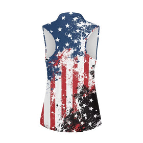 Viewamoon sleeveless polo with zipper neck enables free swing and ventilation.
