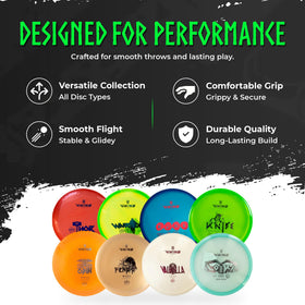 Viking Discs Competition Set disc closeup, armor plastic showcasing durability.