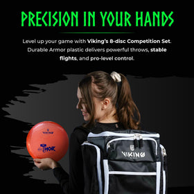 Viking Discs Competition Set two-year warranty label indicating reliable support.