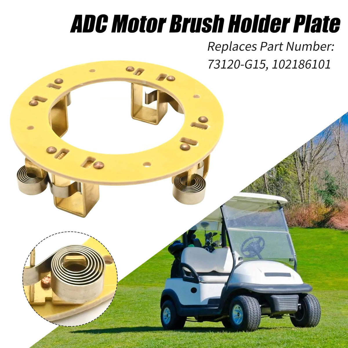 VIKKSAER brush spring for EZGO kit enhances electrical contact.
