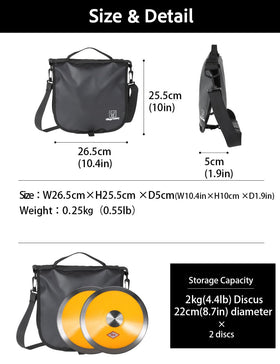 Village Variety discus bag close-up material reveals tough VINYON fabric blend