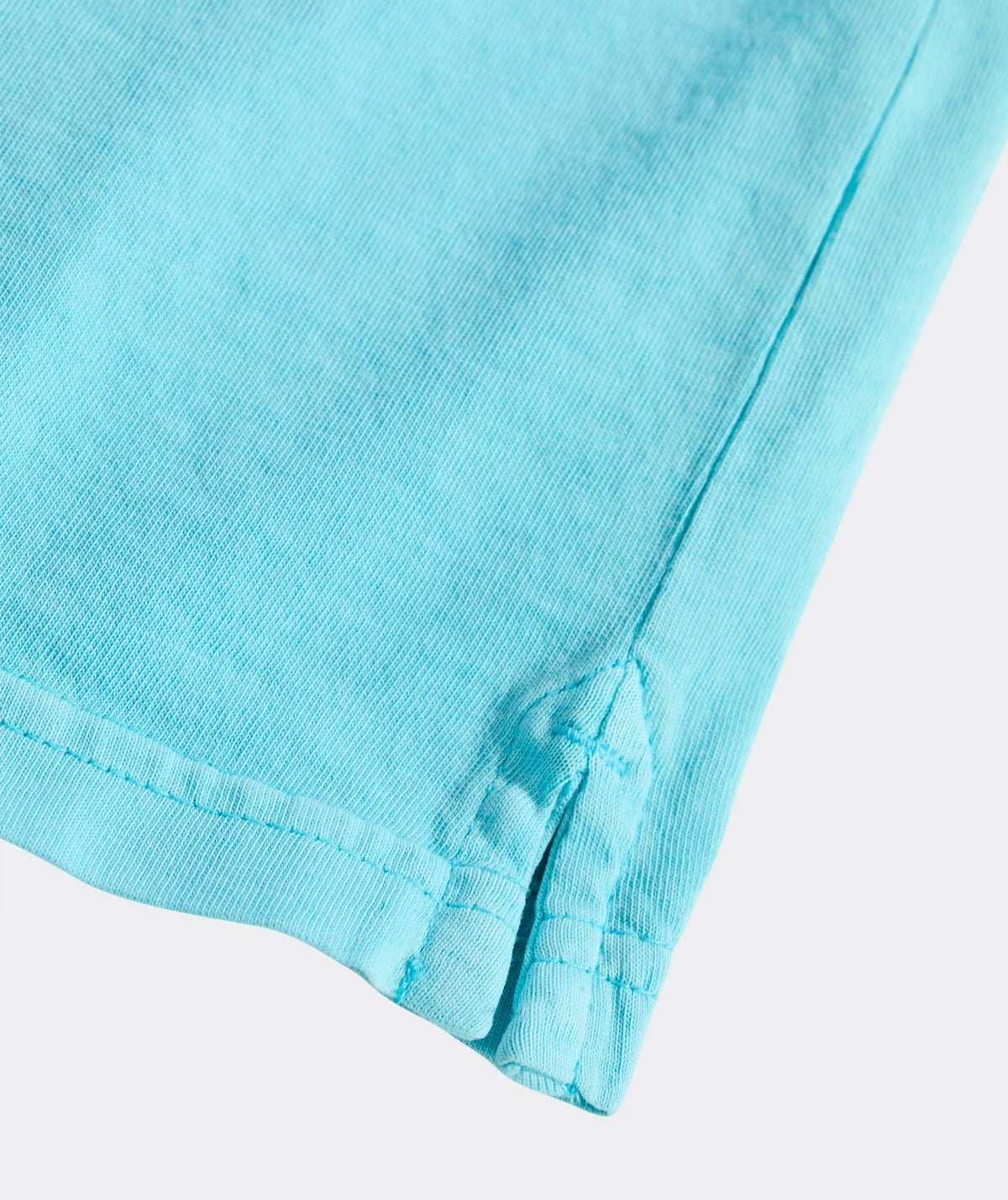 Collar close-up of Vineyard Vines surf polo with neat placket