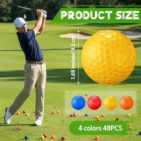 Vinsot golf balls with 1.69-inch diameter for standard practice feel