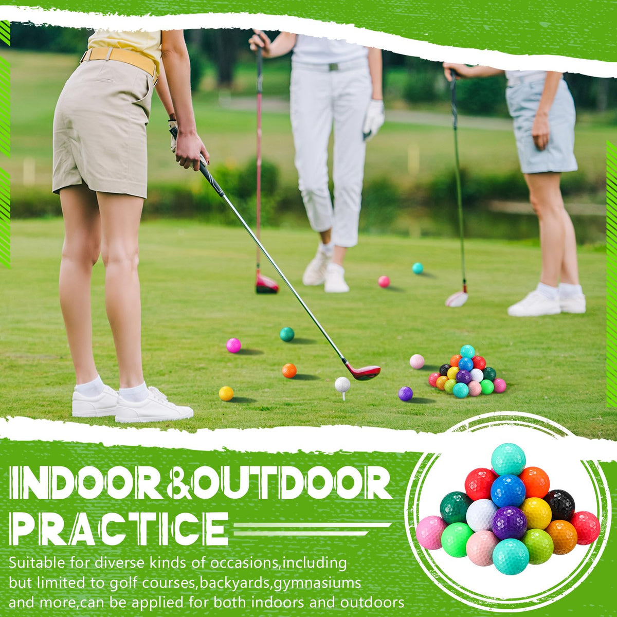 Vinsot golf balls suitable for indoor and outdoor training sessions