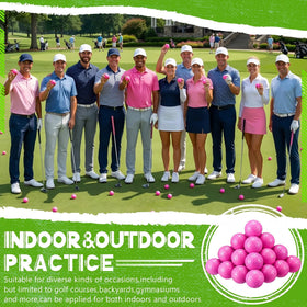 Vinsot hot pink golf ball on course or practice range.