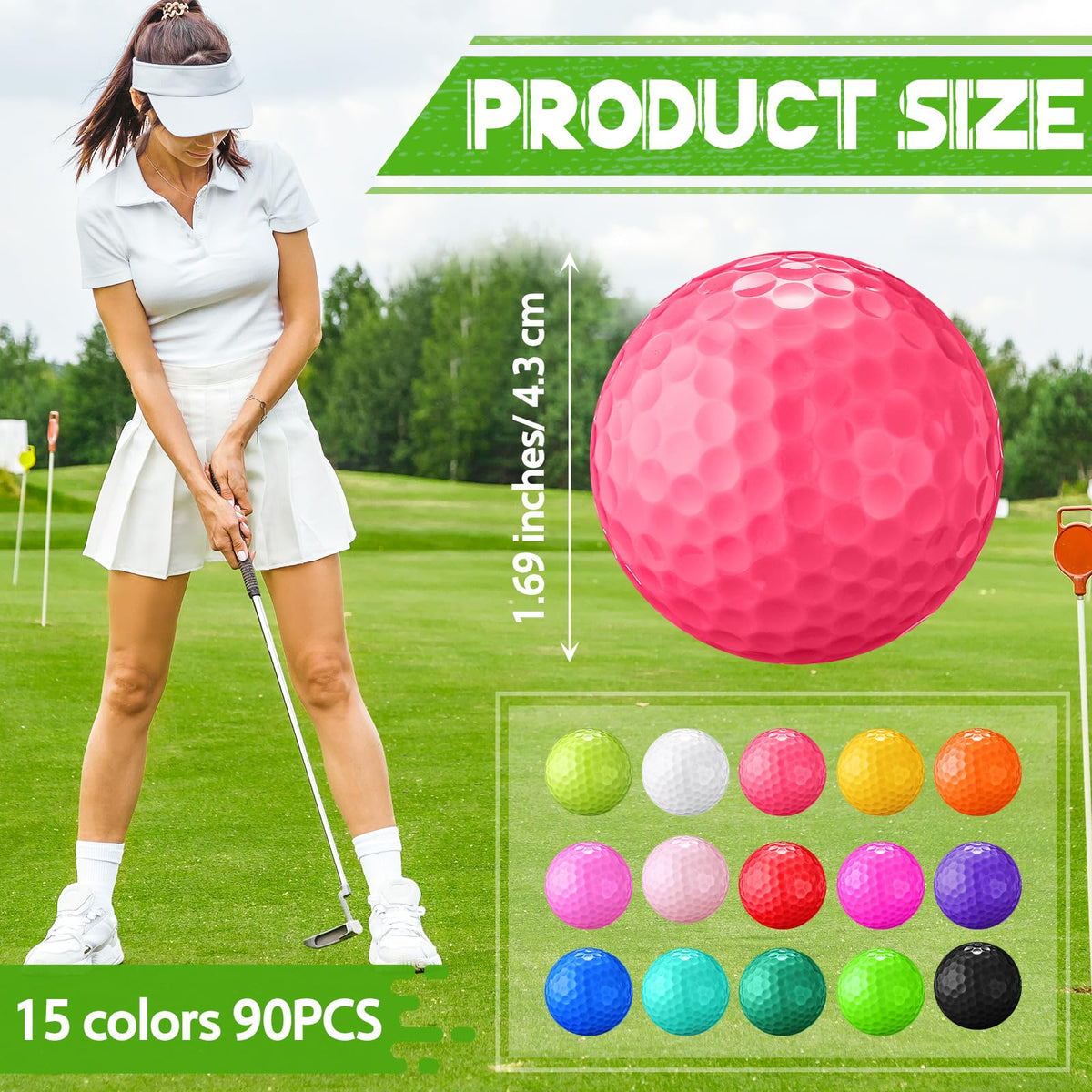 Vinsot soft rubber golf balls with standard 1.69 inch diameter for practice