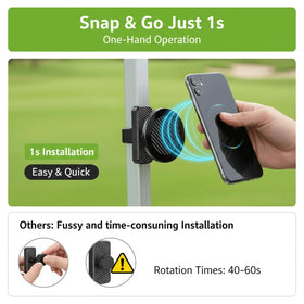 Vintly one-hand attachment allows quick access while wearing gloves.