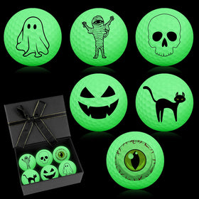 VioraWhite ghost design glow golf ball for nighttime play and decorative display.