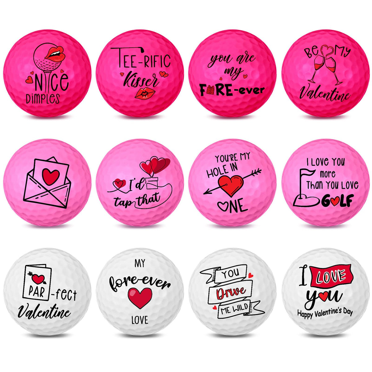 VioraWhite valentines heart ball design for on-course visibility and gift appeal