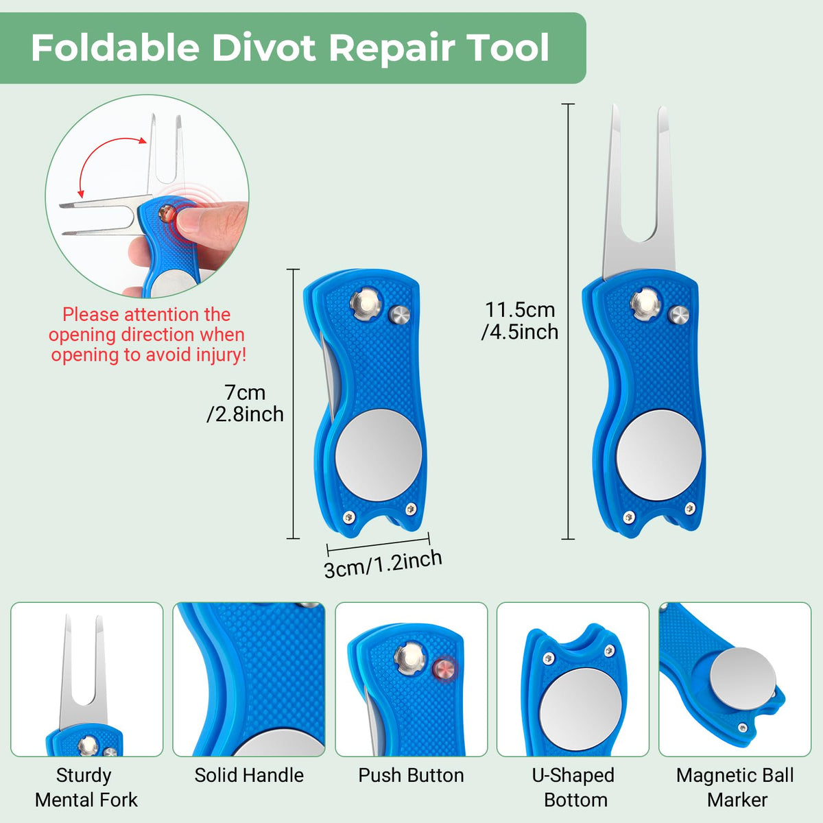 VIPMOON foldable turf repair tool quickly fixes divots on turf.