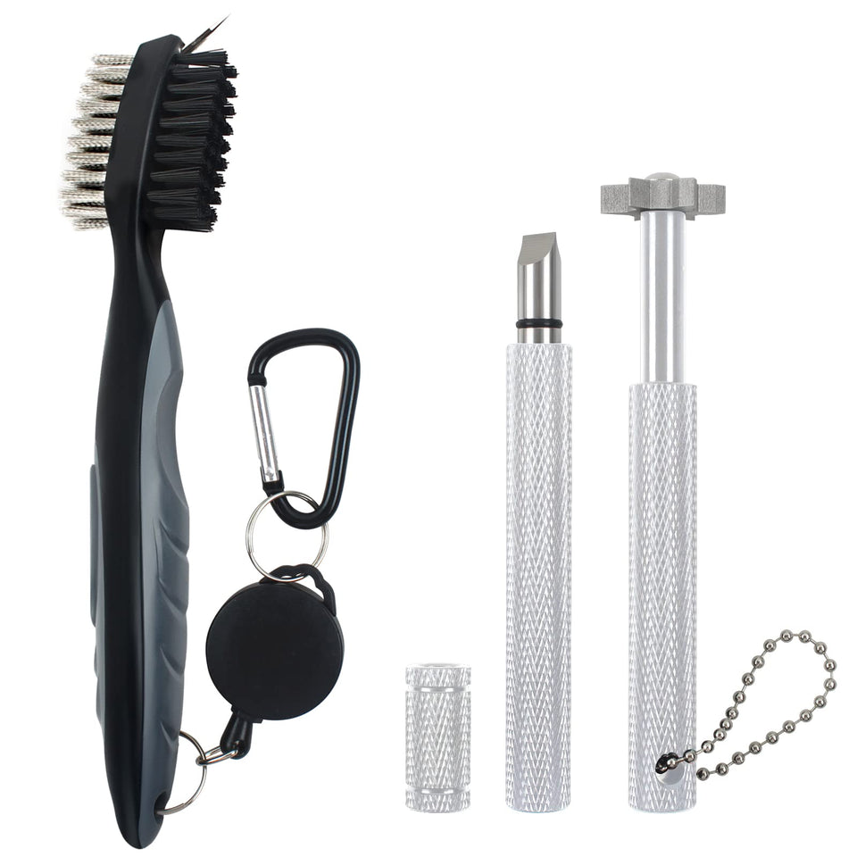 VIPMOON golf club cleaner brush removes dirt from grooves for better spin